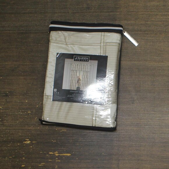 NWT J. Queen New York Straight Valance Patterned Flax Brown 18"x88 - Picture 2 of 6